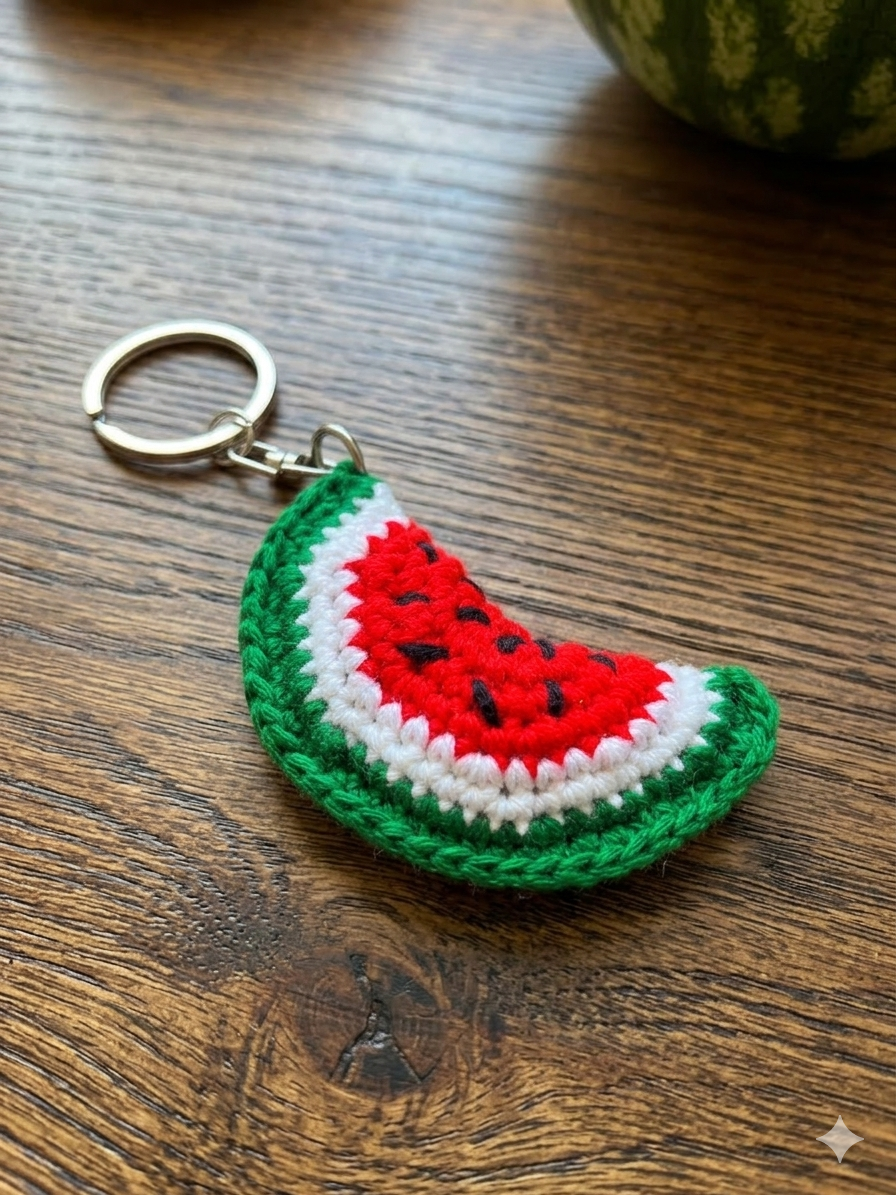Watermelon Handmade Crochet Keyring