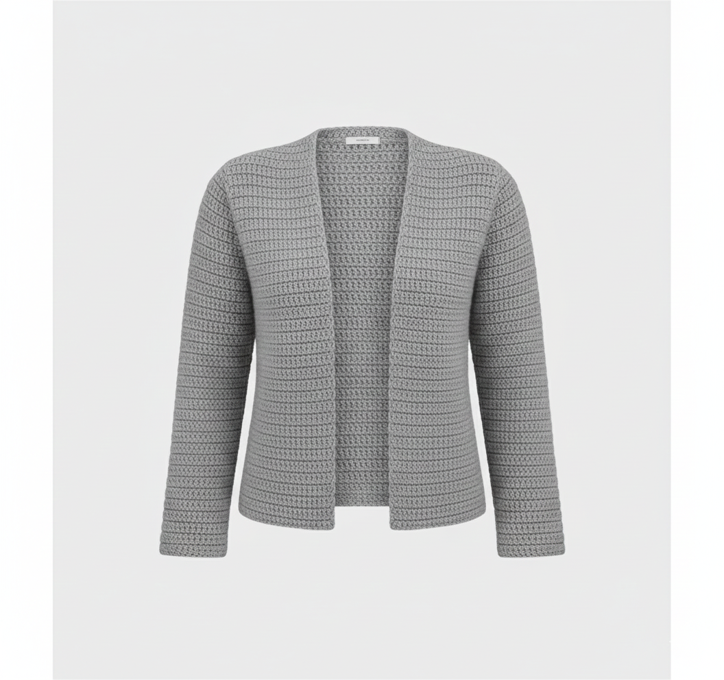 Handmade Slate Grey Crochet Cardigan