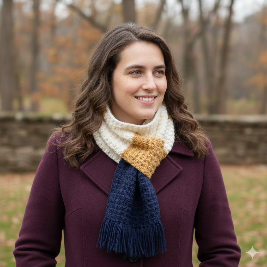 Trio-Tone Textured Artisan Scarf