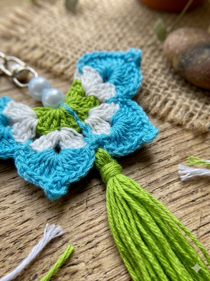 Butterfly Handmade Crochet Keyring
