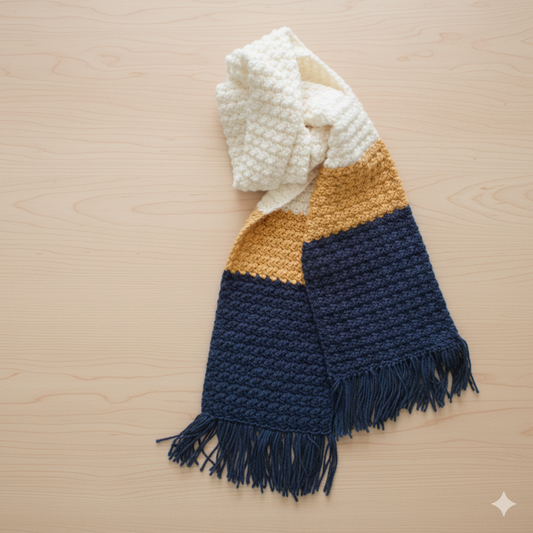 Trio-Tone Textured Artisan Scarf