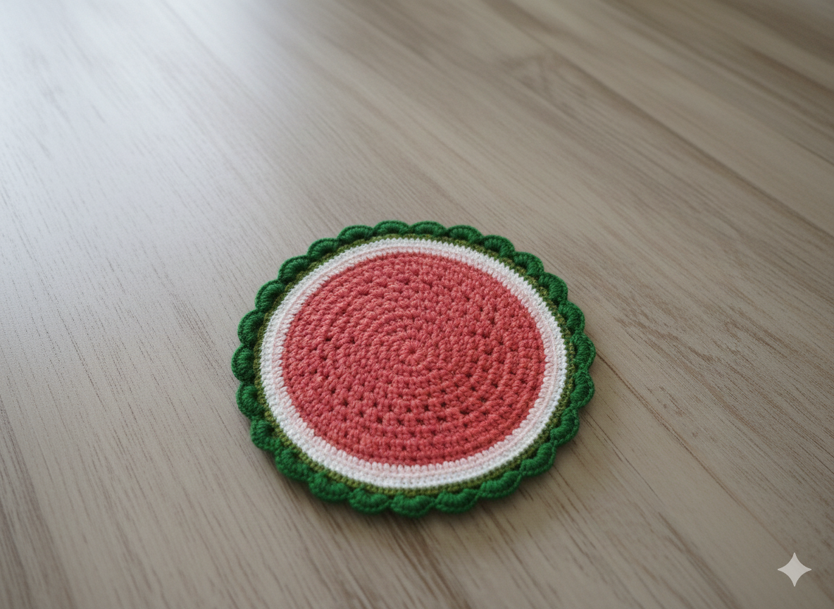 Watermelon Crochet Placemat Set