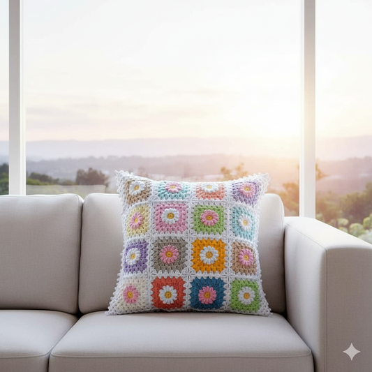 Crochet Romantic Rose Pillow