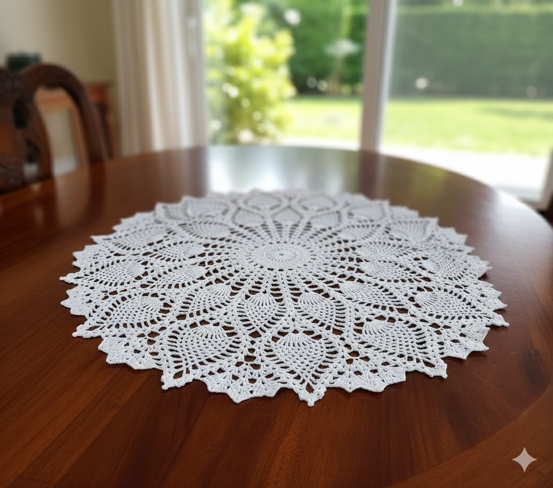 Intricate Pineapple Lace Doily