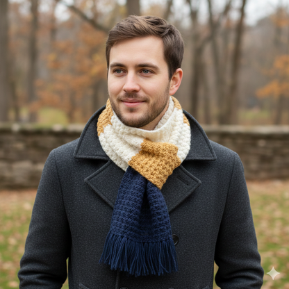 Trio-Tone Textured Artisan Scarf