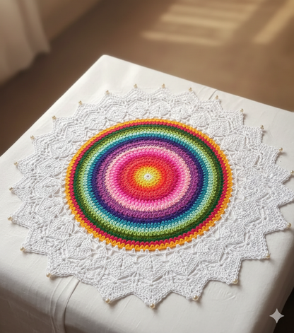 Rainbow Crochet Doily