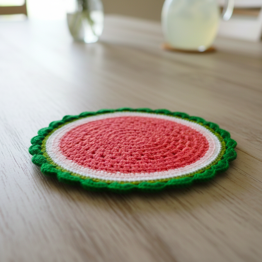 Watermelon Crochet Placemat Set