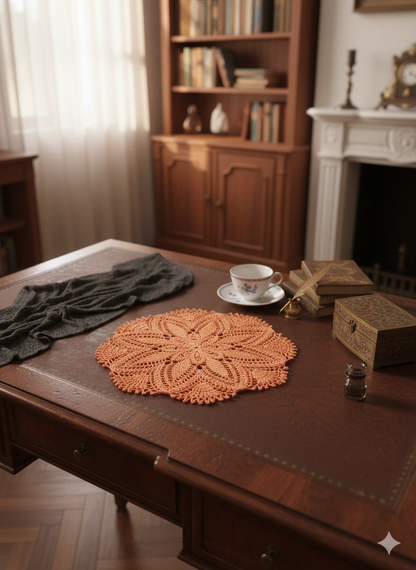 Orange Crochet Doily