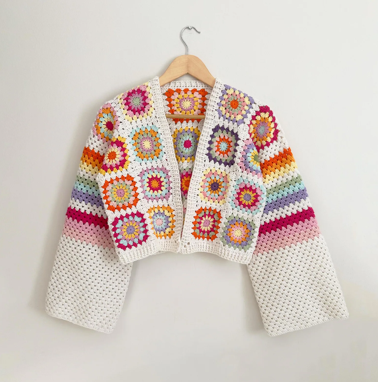 Colourful Granny Square Bolero (Handmade)