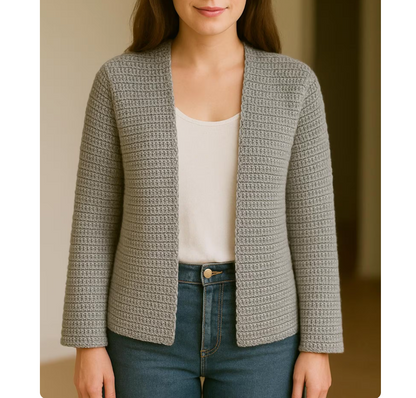Handmade Slate Grey Crochet Cardigan