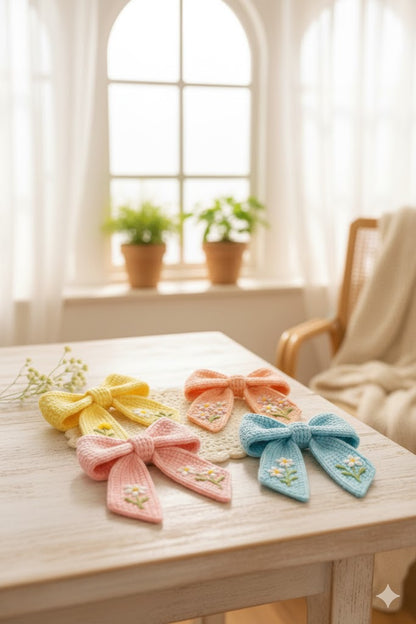 Crochet Bow Clips